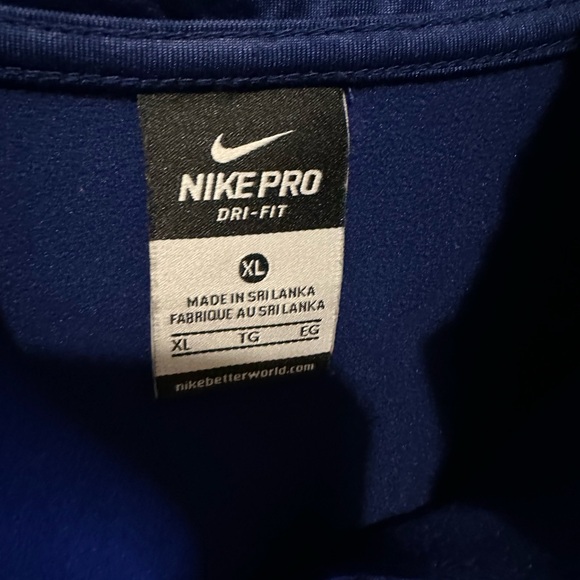 Nike Pro Dri-FIT Royal Blue Quarter-Zip Top - Picture 8 of 8